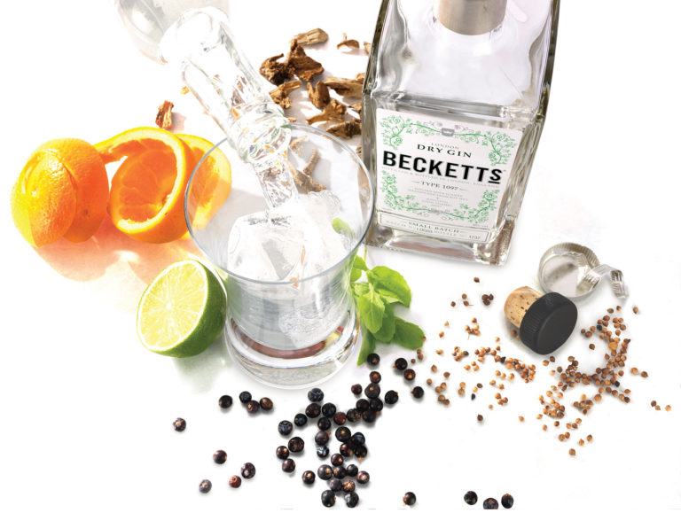 Beckett's Gin distilled with hand picked English juniper berries