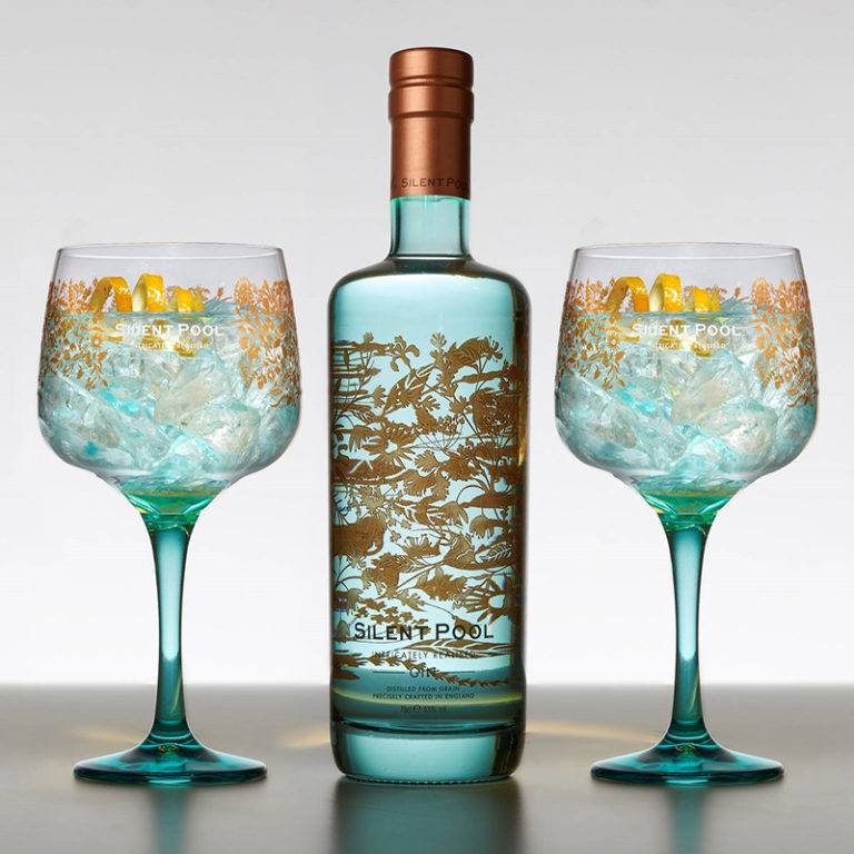 Silent Pool Gin distilled with 24 botanicals in the Surrey Hills